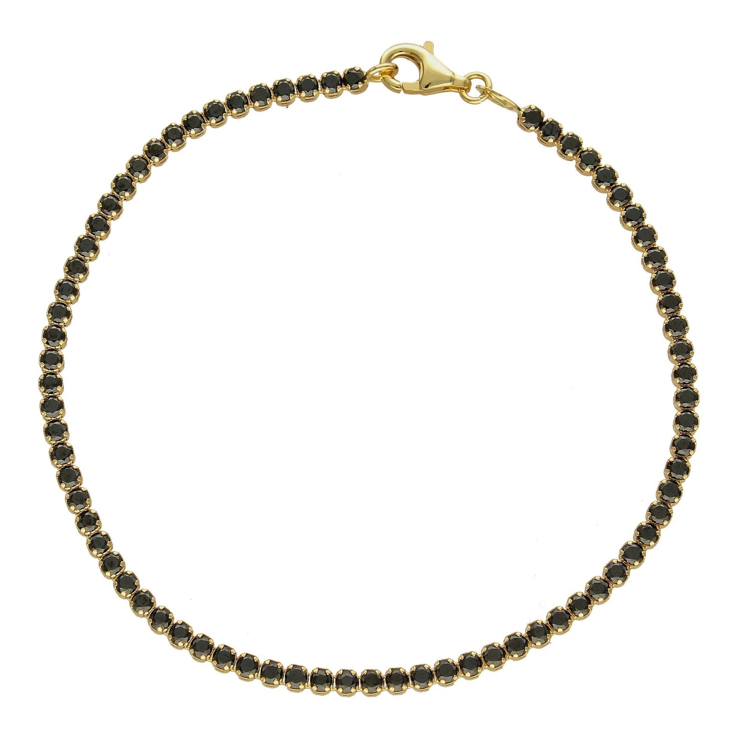 Złota bransoletka ozdobiona czarnymi cyrkoniami BR 6440 (1).jpg